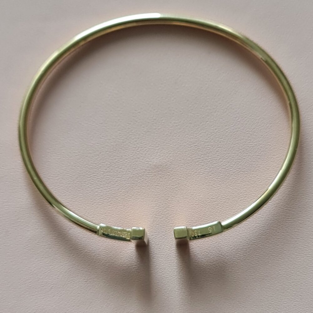 T bangle side slide bangle gold 18k - Picture 3 of 8